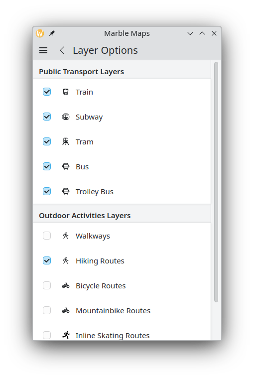 Layers Options in Marble Maps