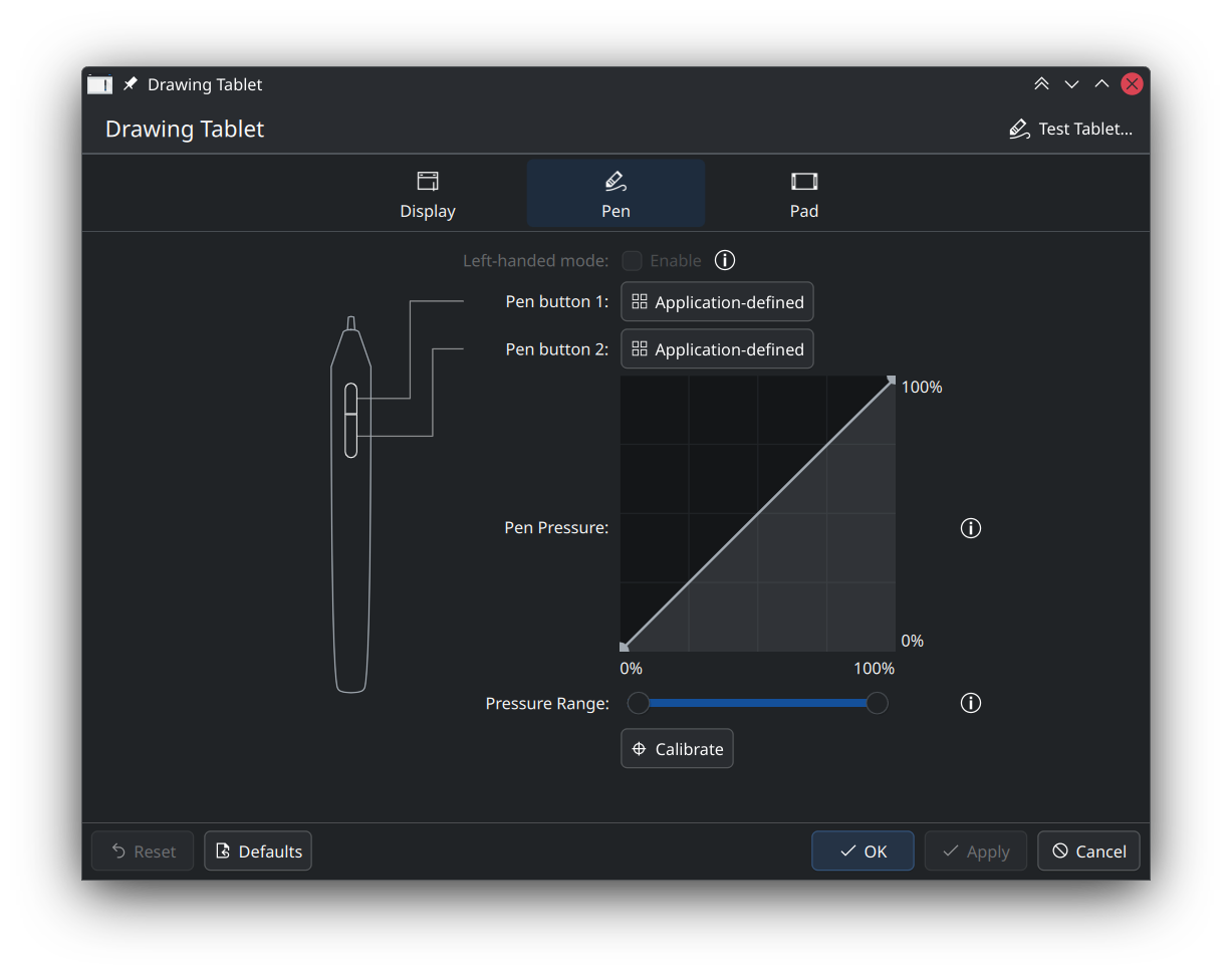 Improved display of the pen button mapping in the Drawing Tablet settings page