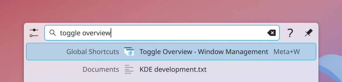 Global shortcuts/actions in KRunner
