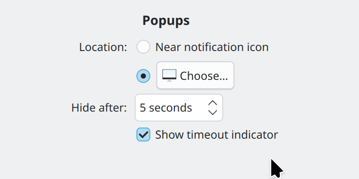 Option on System Settings’ Notifications page to disable notification timeout indicators