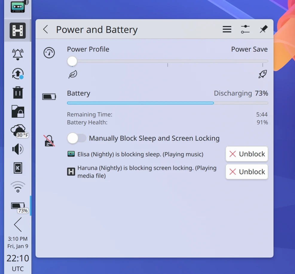 Power and Battery widget telling you what each app is actually blocking