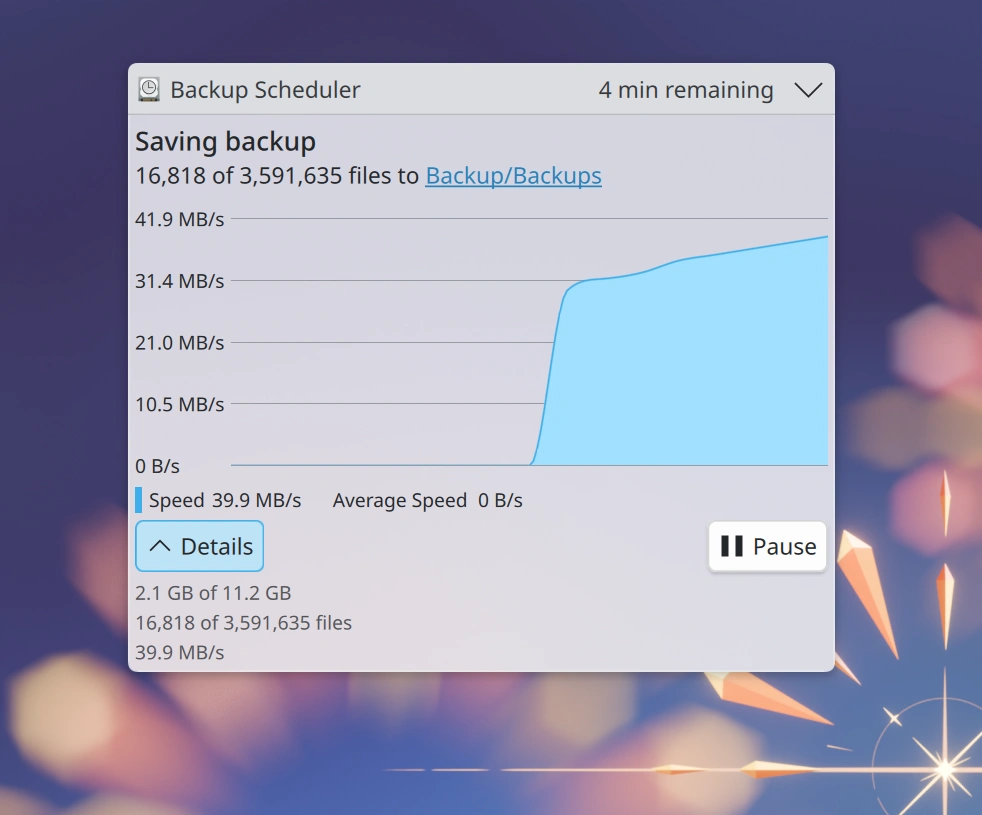 Job progress notification with better left axis label padding