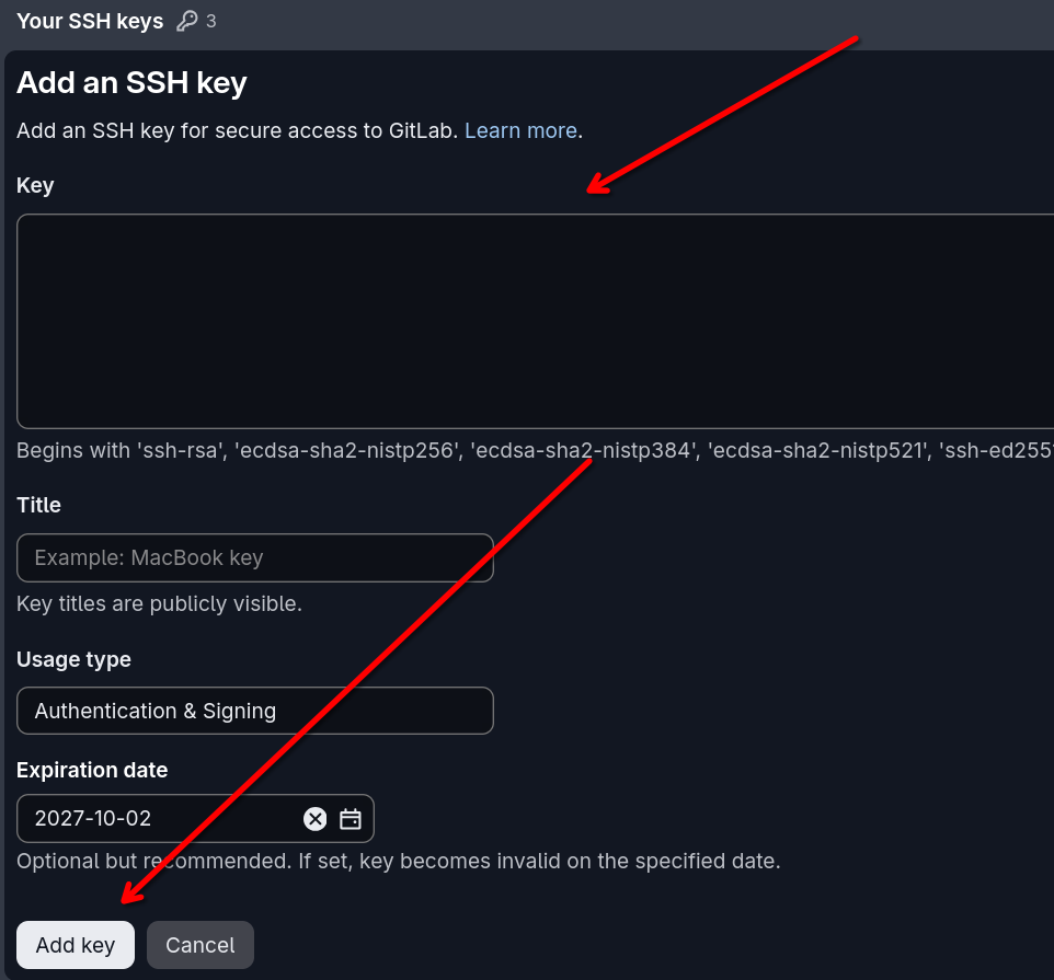 Image showing where the field and Add key is