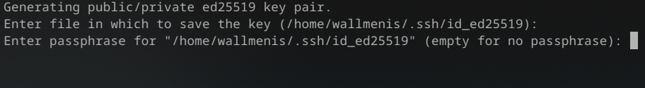 Image showing the output of ssh-keygen after putting the path of the key