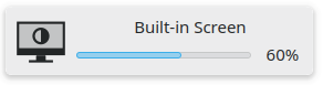 OSD indicator with percentage bar plus display name. Early screenshot, the final version uses the same small icon as the original popup